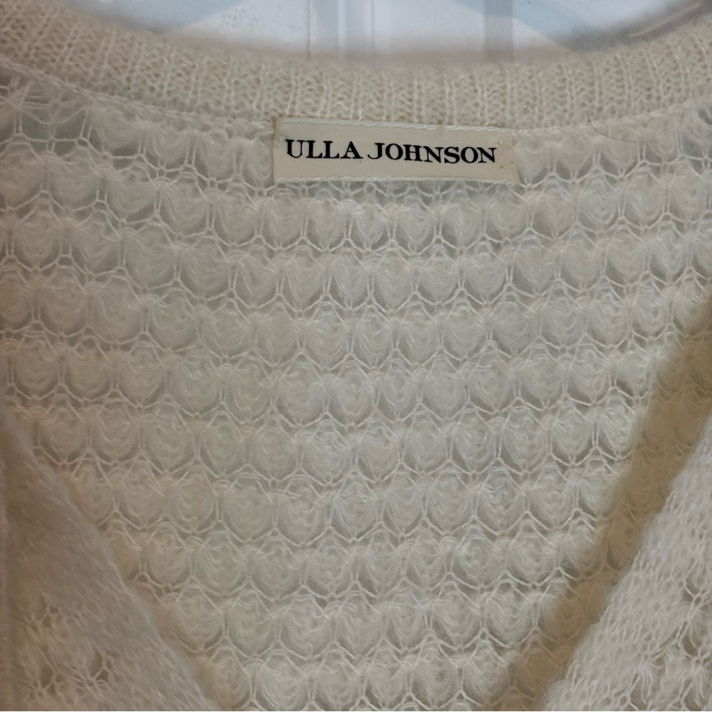 Ulla Johnson Lara Ivory Alpaca Blend Tie Neck Sweater M - Picture 8 of 8